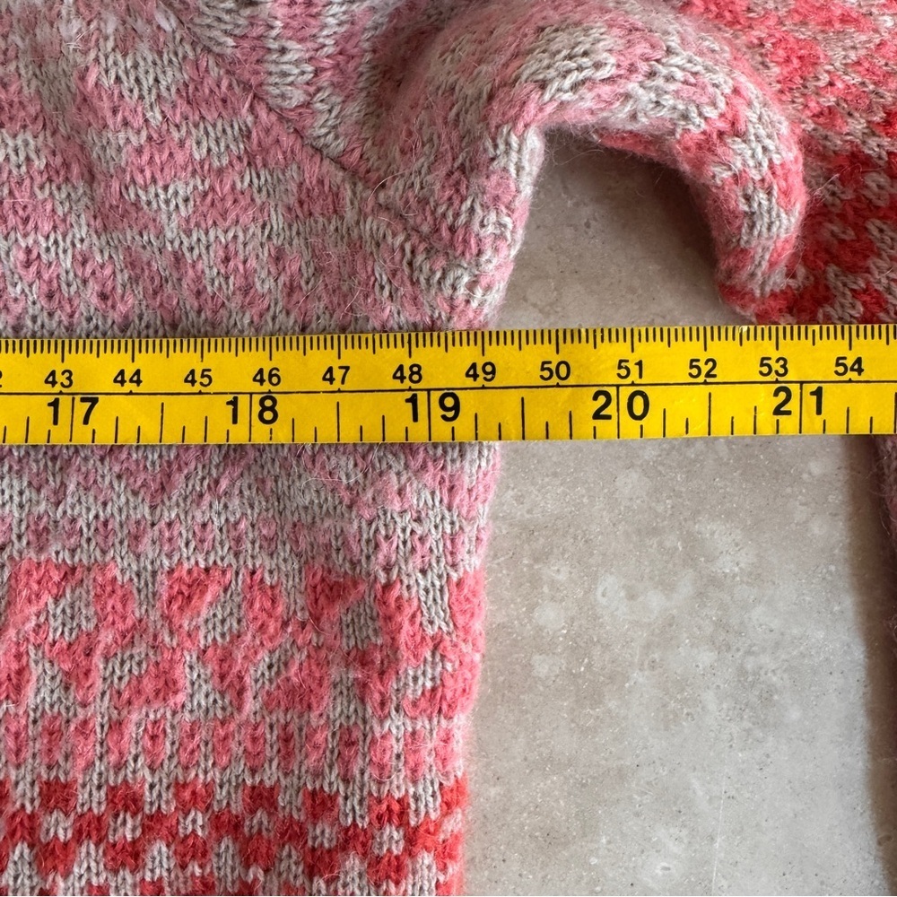 Talbots Pastel Multicolor Fairisle Stripe Lambswool Round Neck Womens Size M - Picture 10 of 12